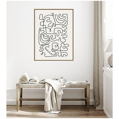 Connected Lines by Gabrielly Guedes Framed Canvas Wall Art Print