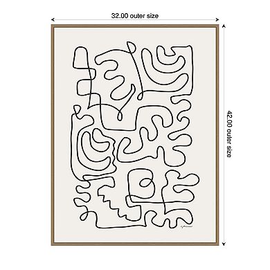 Connected Lines by Gabrielly Guedes Framed Canvas Wall Art Print