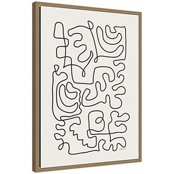 Connected Lines by Gabrielly Guedes Framed Canvas Wall Art Print