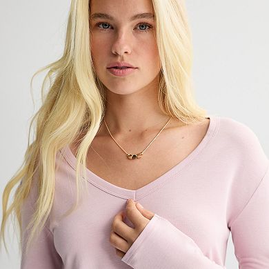 Juniors' SO® Long Sleeve V-Neck Tee
