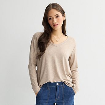 Juniors' SO® Long Sleeve V-Neck Tee