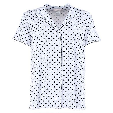 Gabriella Women's Notched Collar Polka Dot Pajama Set