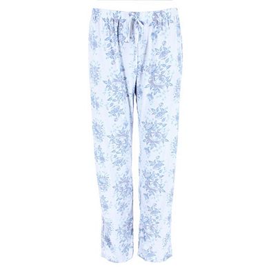 Gabriella Women's Floral Notched Collar Picot Pajama Set