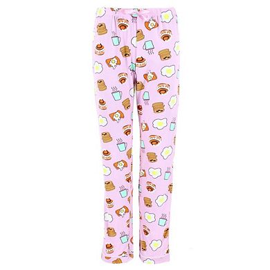 Mentally Exhausted Women's Breakfast Food Notched Collar Pajama Set