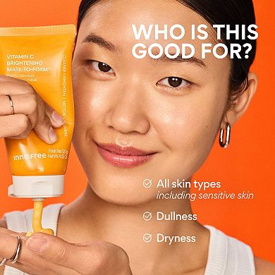 Vitamin C Brightening Daily Korean Mask-to-Foam Cleanser