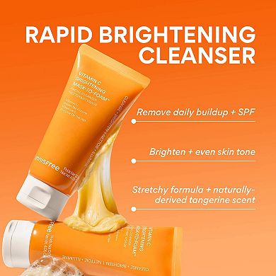 Vitamin C Brightening Daily Korean Mask-to-Foam Cleanser