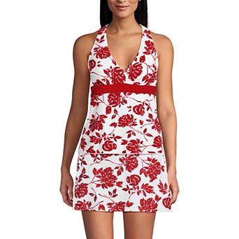 Women's Lands' End V-Neck Racerback Flutter Swim Top