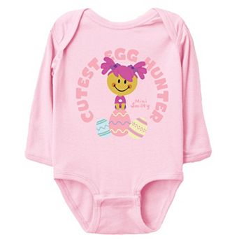 Mini Smiley Cutest Egg Hunter - Baby Long Sleeve Bodysuit