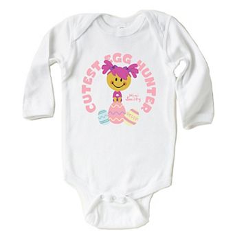 Mini Smiley Cutest Egg Hunter - Baby Long Sleeve Bodysuit
