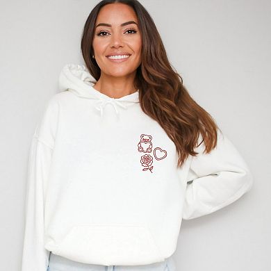 Embroidered Bear Hearts - Women's Graphic Hoodie