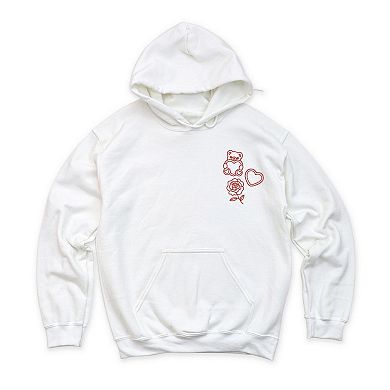 Embroidered Bear Hearts - Women's Graphic Hoodie