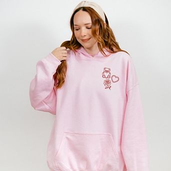Embroidered Bear Hearts - Women's Graphic Hoodie