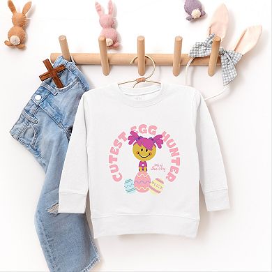Mini Smiley Cutest Egg Hunter - Toddler Graphic Sweatshirt