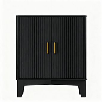 Adjustable Shelf Cabinet: Modern Fluted Design for Kitchen, Pantry, Entryway