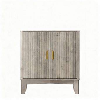 Adjustable Shelf Cabinet: Modern Fluted Design for Kitchen, Pantry, Entryway