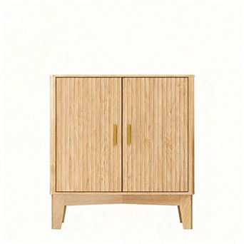 Adjustable Shelf Cabinet: Modern Fluted Design for Kitchen, Pantry, Entryway