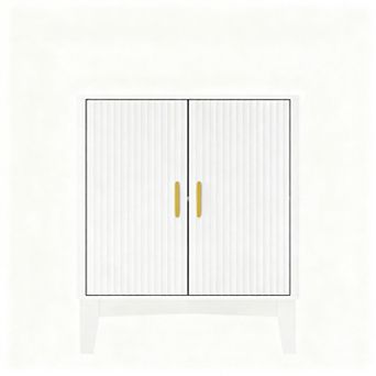 Adjustable Shelf Cabinet: Modern Fluted Design for Kitchen, Pantry, Entryway