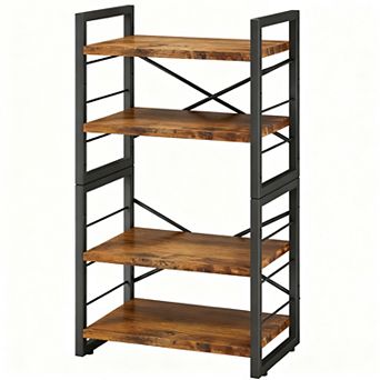 Adjustable 4 tier Stackable Bookshelf - Space-Saving, Stylish, Portable