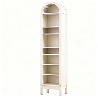 Arched Bookshelf, 70.9" Tall, 3 Adjustable Shelves, Space-saving, Sturdy
