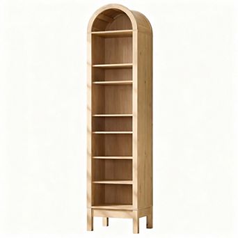 Arched Bookshelf, 70.9" Tall, 3 Adjustable Shelves, Space-saving, Sturdy