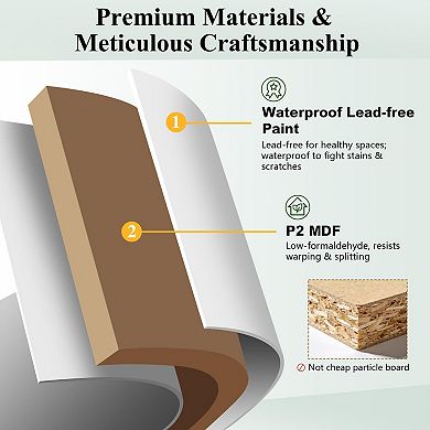 72" White Kitchen Pantry Cabinet with 4 Doors & Adjustable Shelves for Storage