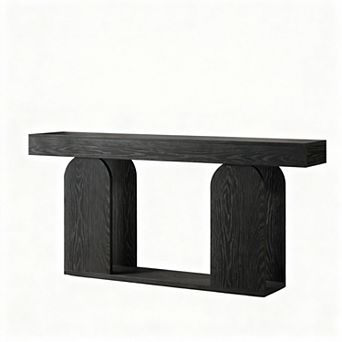 Double-layer storage console table, long sofa table, suitable for living room, hallway, foyer