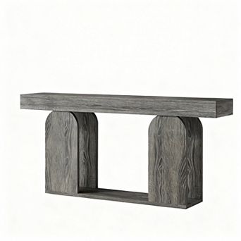 Double-layer storage console table, long sofa table, suitable for living room, hallway, foyer