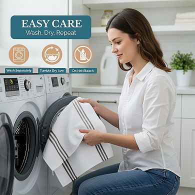 8pc Cotton Kitchen Towels: 4x16"x26", 4x13"x13" - Absorbent, Durable, Multi-Purpose