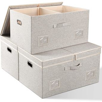 Extra Large Collapsible Storage Bins with Lids - 3 Pack