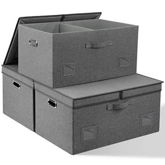 Extra Large Collapsible Storage Bins with Lids - 3 Pack