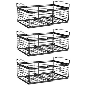 Adjustable Stackable Metal Bins for Efficient Freezer Storage