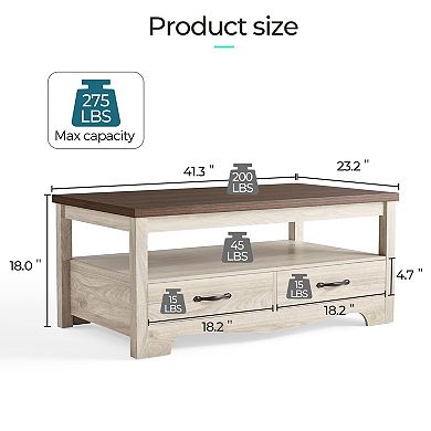 Farmhouse Coffee Table With Storage