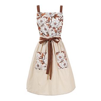 Cute Floral Chef Apron with Pockets for Cooking, Baking, and Gardening