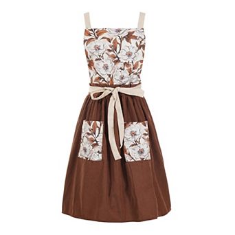 Cute Floral Chef Apron with Pockets for Cooking, Baking, and Gardening