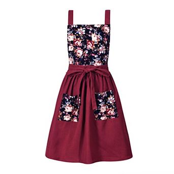 Cute Floral Chef Apron with Pockets for Cooking, Baking, and Gardening