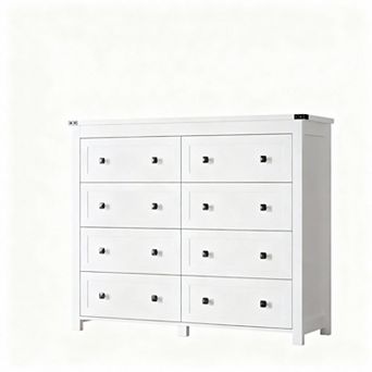 8-Drawer Modern Dresser with TV Stand for Bedrooms and Living Rooms