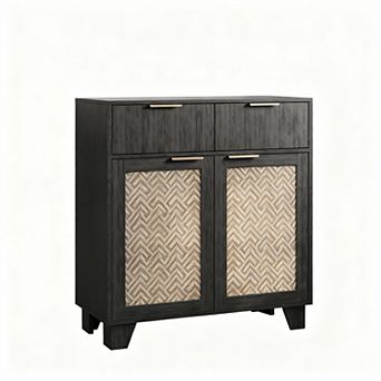 Boho Farmhouse Sideboard with 2 Doors 2 Drawers for Living Room