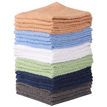 Cotton Wash Cloths - 24 Pack, Soft, Absorbent, Multi-Use