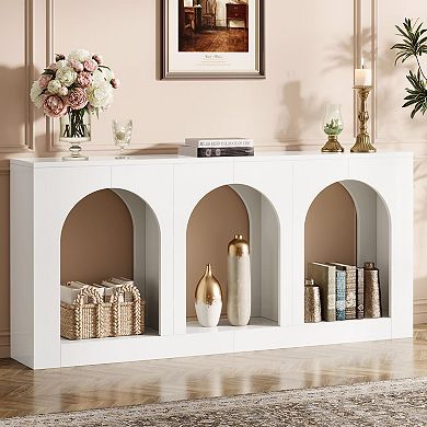 Console Table with 3 Arched Shelves for Entryway, Hallway, or Living Room