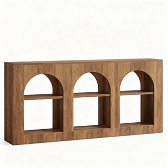 Console Table with 3 Arched Shelves for Entryway, Hallway, or Living Room