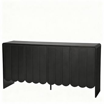 Corrugated four-door adjustable shelf living room sideboard, storage cabinet