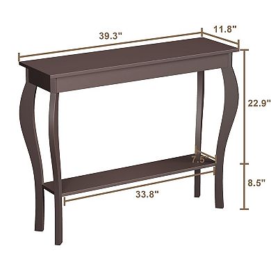 Curved Console Table - Space-Saving, Sturdy, Easy Assembly