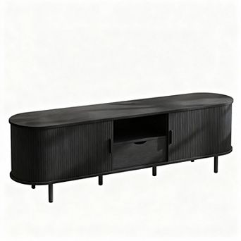 Mid-Century Modern TV Stand, 80" TV Fit, 8 Storage Spaces