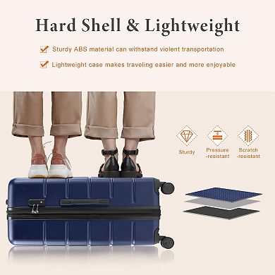 ABS Hard Shell Carry On Luggage with TSA Lock, Expandable, Dual Wheel, 29"