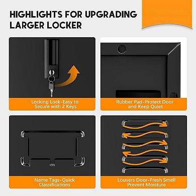 9-Door Metal Locker with Vents and Card Slots for Office, Home, and Storage