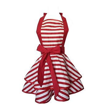 Cotton Retro Apron for Women - Adjustable, Machine Washable, Perfect for Home & Work