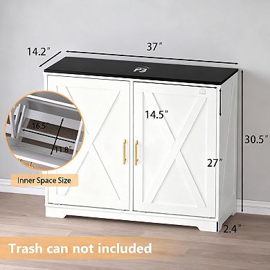 Dual Tilt-Out Trash Cabinet with Odor Control for Kitchen, Bathroom, Laundry