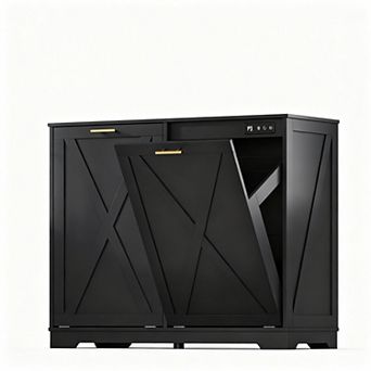 Dual Tilt-Out Trash Cabinet with Odor Control for Kitchen, Bathroom, Laundry