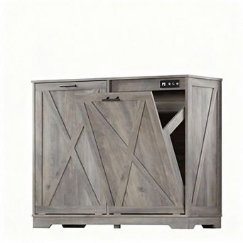 Dual Tilt-Out Trash Cabinet with Odor Control for Kitchen, Bathroom, Laundry