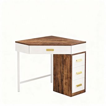 Corner Desk with 4 Drawers for Home Office, Living Room, Bedroom
